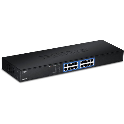 TRENDnet TEG-S16g 16-Port Unmanaged Gigabit Ethernet Switch, 16 Gigabit RJ-45 ports, GREENnet Technology